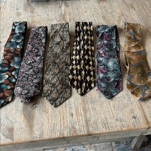 Assorted Floral & Geometric Men's Neckties - Multi-Color Set